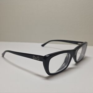 Authentic Dolce & Gabbana D&G 1107 501 Black Rectangular Eyeglass Frames Italy